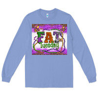 Colony Blue fat tuesday fleur de lis and mardi gras beads Long Sleeve Tee - Artiststas