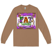 Toasted Coconut fat tuesday fleur de lis and mardi gras beads Long Sleeve Tee - Artiststas