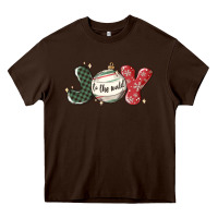 Chocolate Brown joy to the world Heavy Core Tee - MaliasSmallBusiness