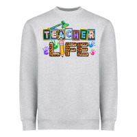Heather Grey teacher life Heavyweight Sweatshirt - AdoDesignShop