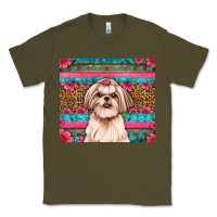 Army Green shih tzu floral tumbler Classic Tee - Artiststas