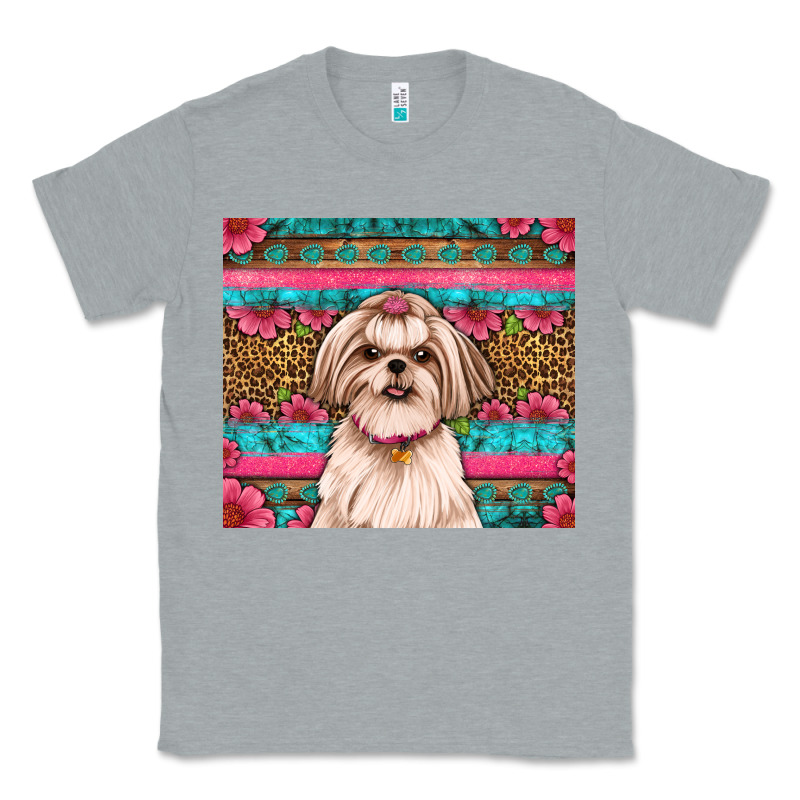 Shih Tzu Floral Tumbler Classic Tee by Artiststas | Teevron