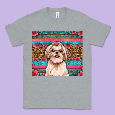 Shih Tzu Floral Tumbler Classic Tee Designed By Artiststas