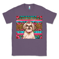 Lavender shih tzu floral tumbler Classic Tee - Artiststas