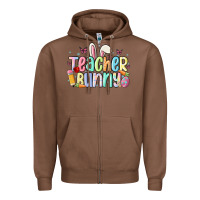 Chestnut teacher bunny Zipper Hoodie - MaliasSmallBusiness