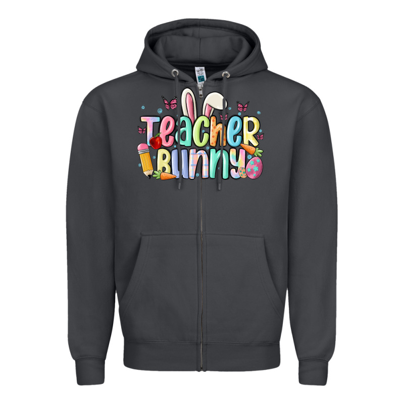 Teacher Bunny Zipper Hoodie by MaliasSmallBusiness | Teevron