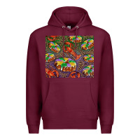 Burgundy mardi gras king cake and crawfish Premium Hoodie - RanaPortraitStore