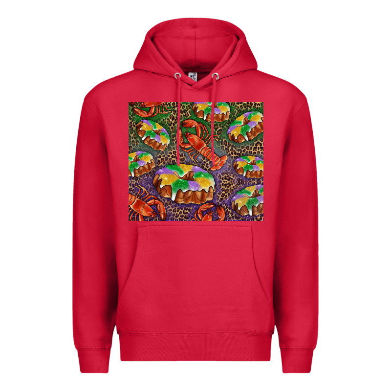 Mardi Gras King Cake And Crawfish Premium Hoodie by RanaPortraitStore | Teevron