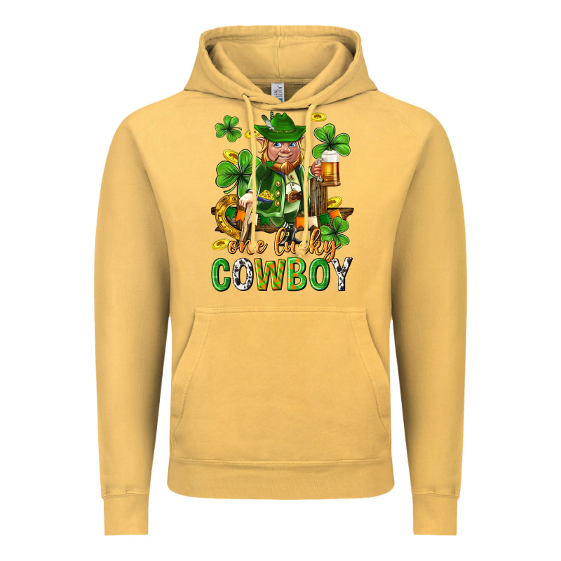 One Lucky Cowboy With St. Patricks Elf Vintage Hoodie by Neo Western | Teevron