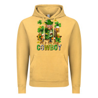 Vintage Mustard One lucky cowboy with st. patricks elf Vintage Hoodie - Neo Western