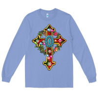 Colony Blue christmas cross Long Sleeve Tee - AdoDesignShop