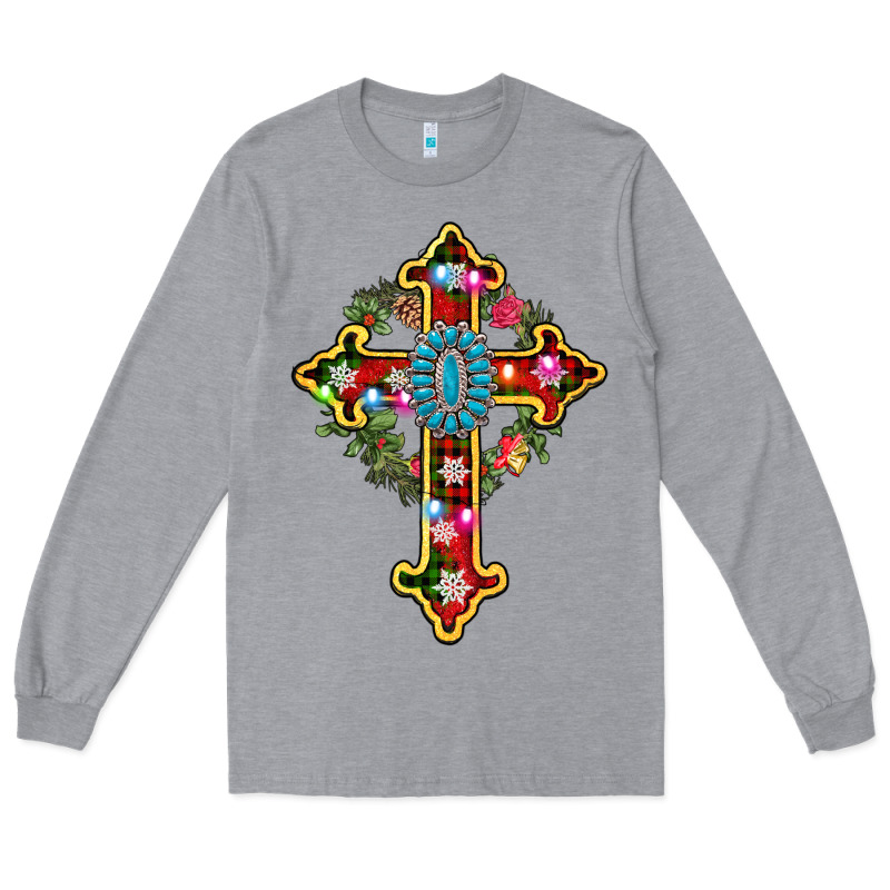Christmas Cross Long Sleeve Tee by AdoDesignShop | Teevron