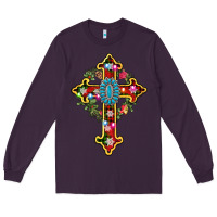 Plum christmas cross Long Sleeve Tee - AdoDesignShop