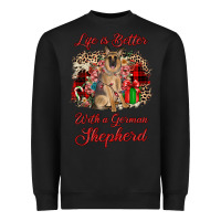 Black Christmas life is better with a german shepherd Heavyweight Sweatshirt - JahusDesignShop