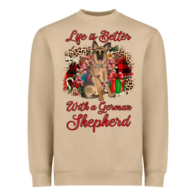 Christmas Life Is Better With A German Shepherd Heavyweight Sweatshirt by JahusDesignShop | Teevron