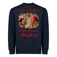Navy Christmas life is better with a german shepherd Heavyweight Sweatshirt - JahusDesignShop