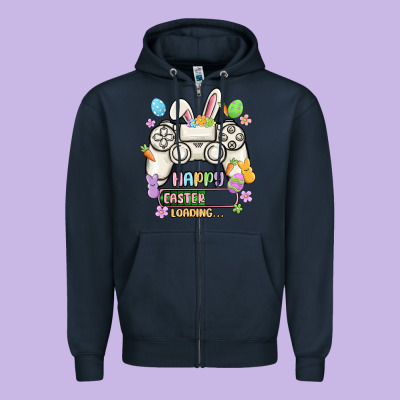 Easter Gamer Zipper Hoodie Designed By Maliassmallbusiness
