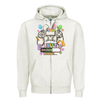 Oatmeal Heather easter gamer Zipper Hoodie - MaliasSmallBusiness
