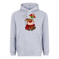 Heather Grey christmas baby deer Heavyweight Hoodie - MaliasSmallBusiness
