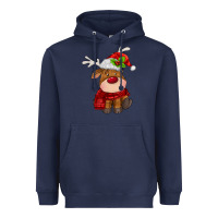 Navy christmas baby deer Heavyweight Hoodie - MaliasSmallBusiness
