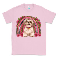 Bubblegum Pink shih tzu floral rainbow Classic Tee - Artiststas