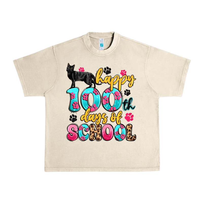 Happy 100th Days Of School Cat Urban Heavy Tee by Artiststas | Teevron