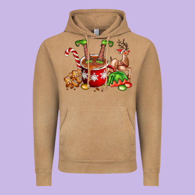 Chocolate Elf Vintage Hoodie Designed By Fadigitalartstudio