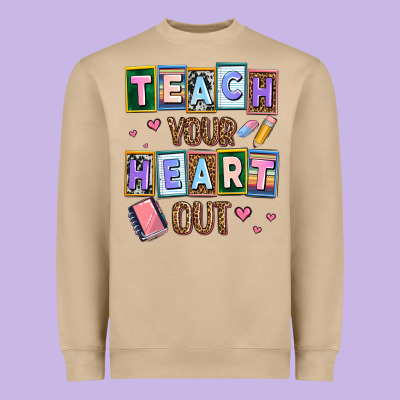 Teach Your Heart Out Heavyweight Sweatshirt Designed By Adodesignshop