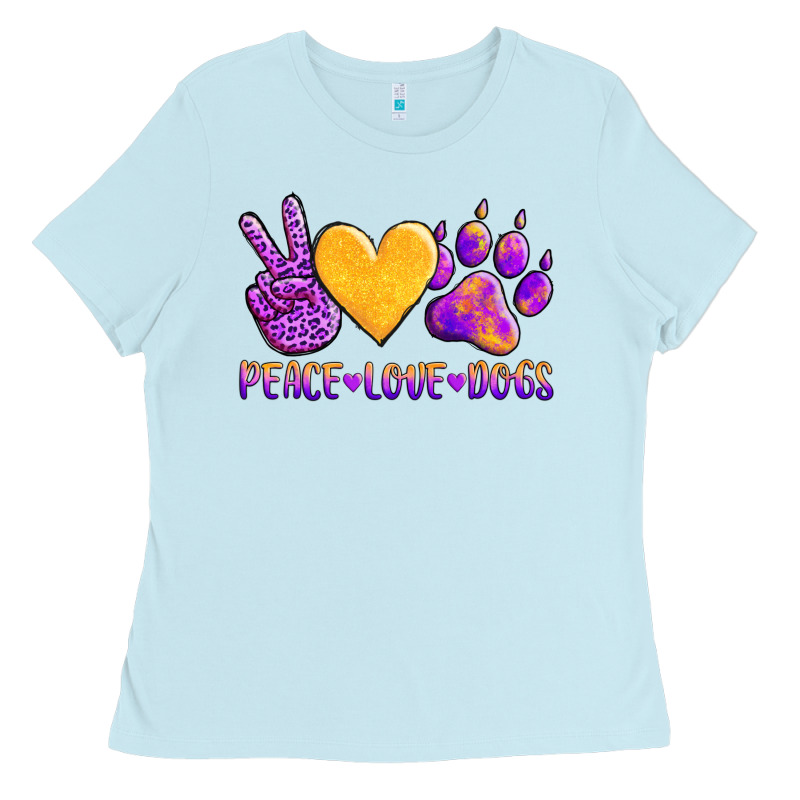 Peace Love Dogs Ladies Tee by AdoDesignShop | Teevron