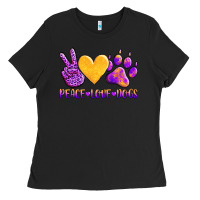 Black peace love dogs Ladies Tee - AdoDesignShop