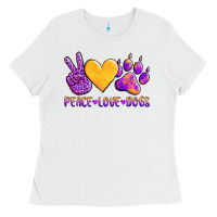 White peace love dogs Ladies Tee - AdoDesignShop