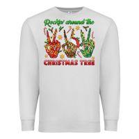 Dove Grey Rockin' Around The Christmas Tree Premium Sweatshirt - BundleAndBundleShop