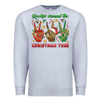 Heather Grey Rockin' Around The Christmas Tree Premium Sweatshirt - BundleAndBundleShop