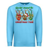 Ocean Blue Rockin' Around The Christmas Tree Premium Sweatshirt - BundleAndBundleShop