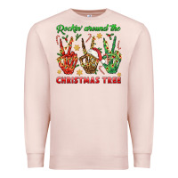 Pale Pink Rockin' Around The Christmas Tree Premium Sweatshirt - BundleAndBundleShop