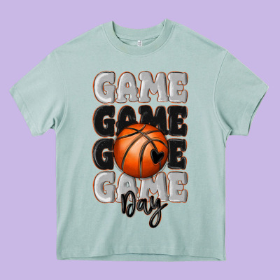 Game Day Basketball Bal Heavy Core Tee Designed By Maliassmallbusiness