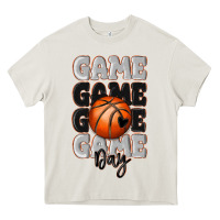 Cream game day basketball bal Heavy Core Tee - MaliasSmallBusiness
