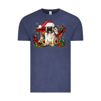 Vintage Denim christmas joy pug Vintage Tee - JahusDesignShop