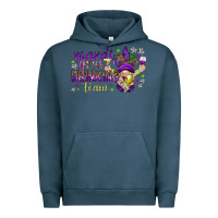 Pigment Midnight Navy Mardi Gras drinking team with gnome Urban Hoodie - HowdyJamesFarm
