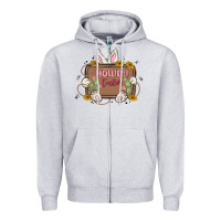 Heather Grey howdy easter Zipper Hoodie - MaliasSmallBusiness
