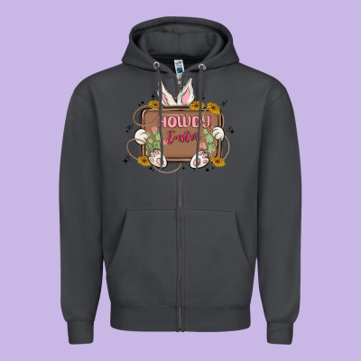 Howdy Easter Zipper Hoodie Designed By Maliassmallbusiness