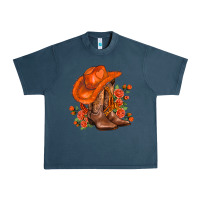 Midnight Navy orange  cowgirl  and roses Urban Heavy Tee - AdoDesignShop