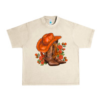 Sandshell orange  cowgirl  and roses Urban Heavy Tee - AdoDesignShop