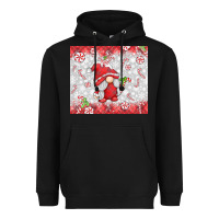Black candy cane gnome Heavyweight Hoodie - MaliasSmallBusiness