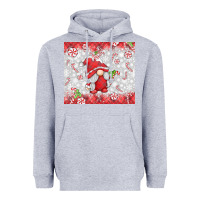 Heather Grey candy cane gnome Heavyweight Hoodie - MaliasSmallBusiness