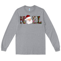 Heather Grey noel santa Long Sleeve Tee - AdoDesignShop
