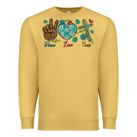 Antique Gold Peace Love Cross Premium Sweatshirt - BundleAndBundleShop