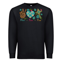Black Peace Love Cross Premium Sweatshirt - BundleAndBundleShop