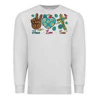 Dove Grey Peace Love Cross Premium Sweatshirt - BundleAndBundleShop