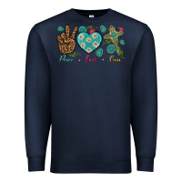 Navy Peace Love Cross Premium Sweatshirt - BundleAndBundleShop